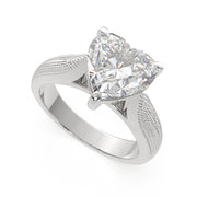 1 Carat VS1 D Lab Grown Diamond Solitaire Heart Ring